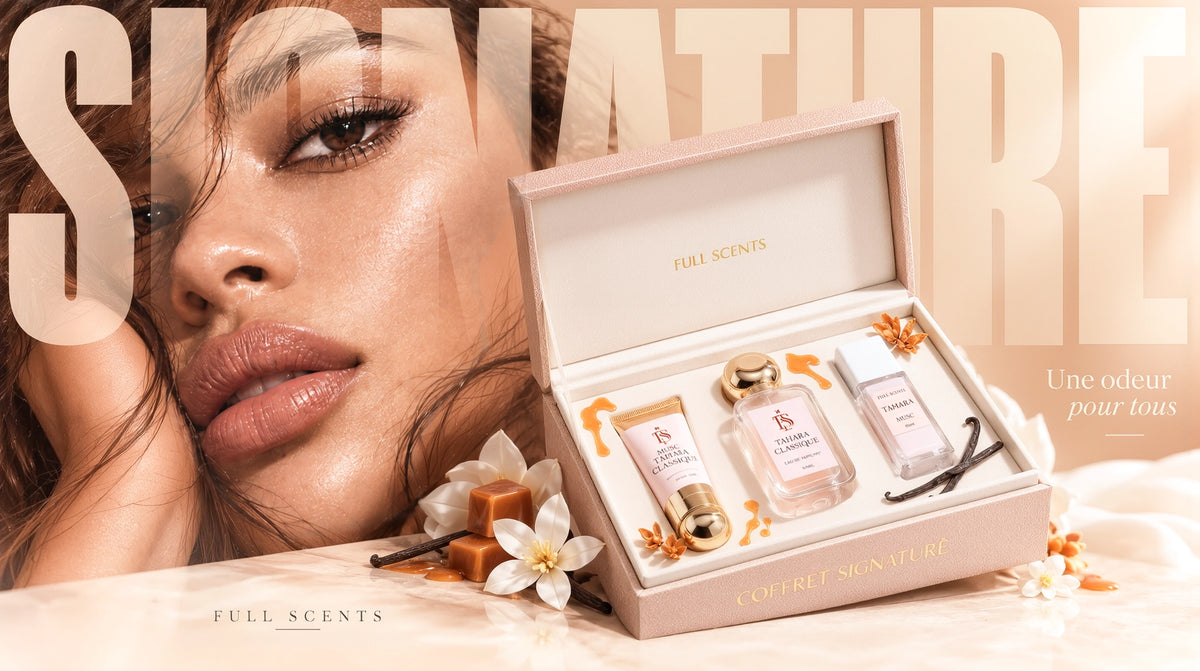 Coffrets cadeaux Full Scents avec parfum, musc et crème parfumée